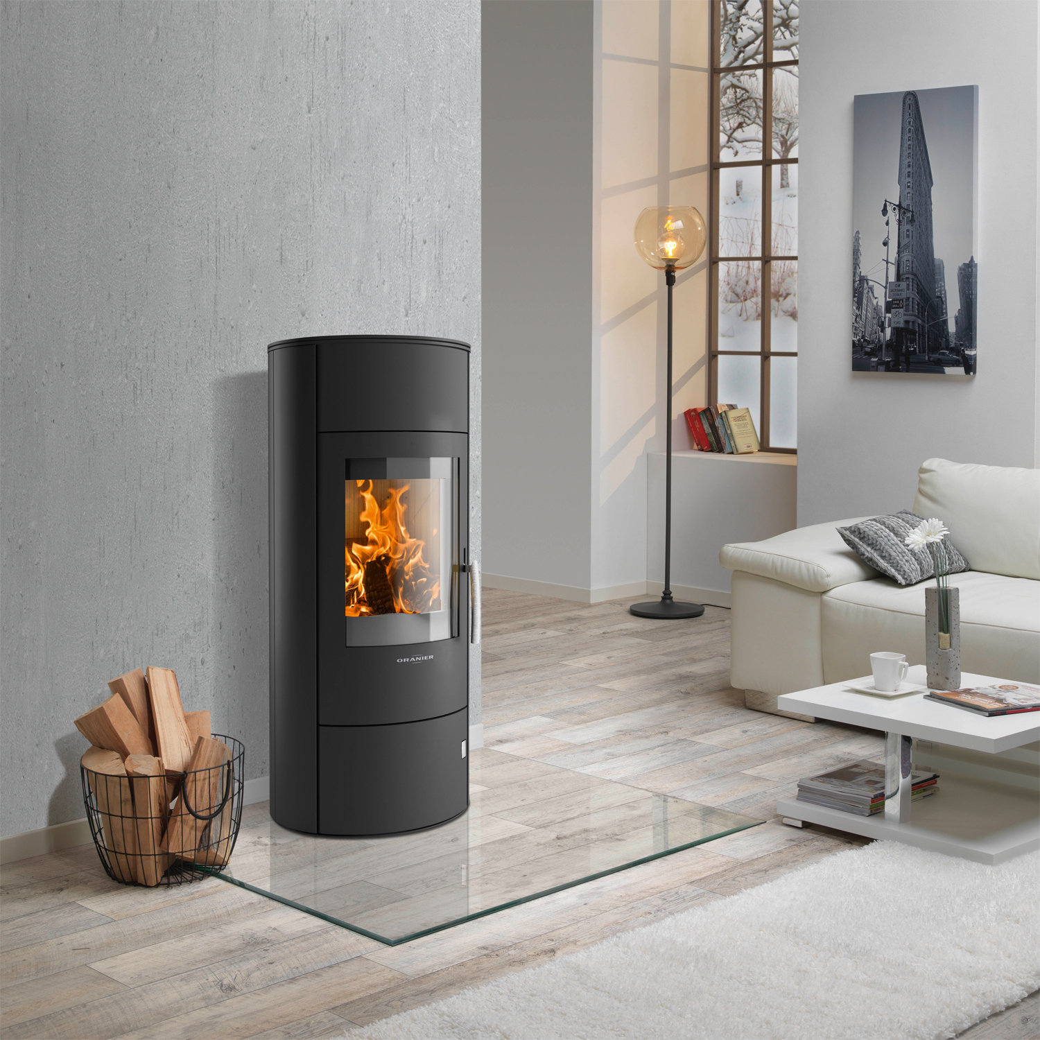 Poêle à bois Oranier Polar W+ 2.0 en acier noir