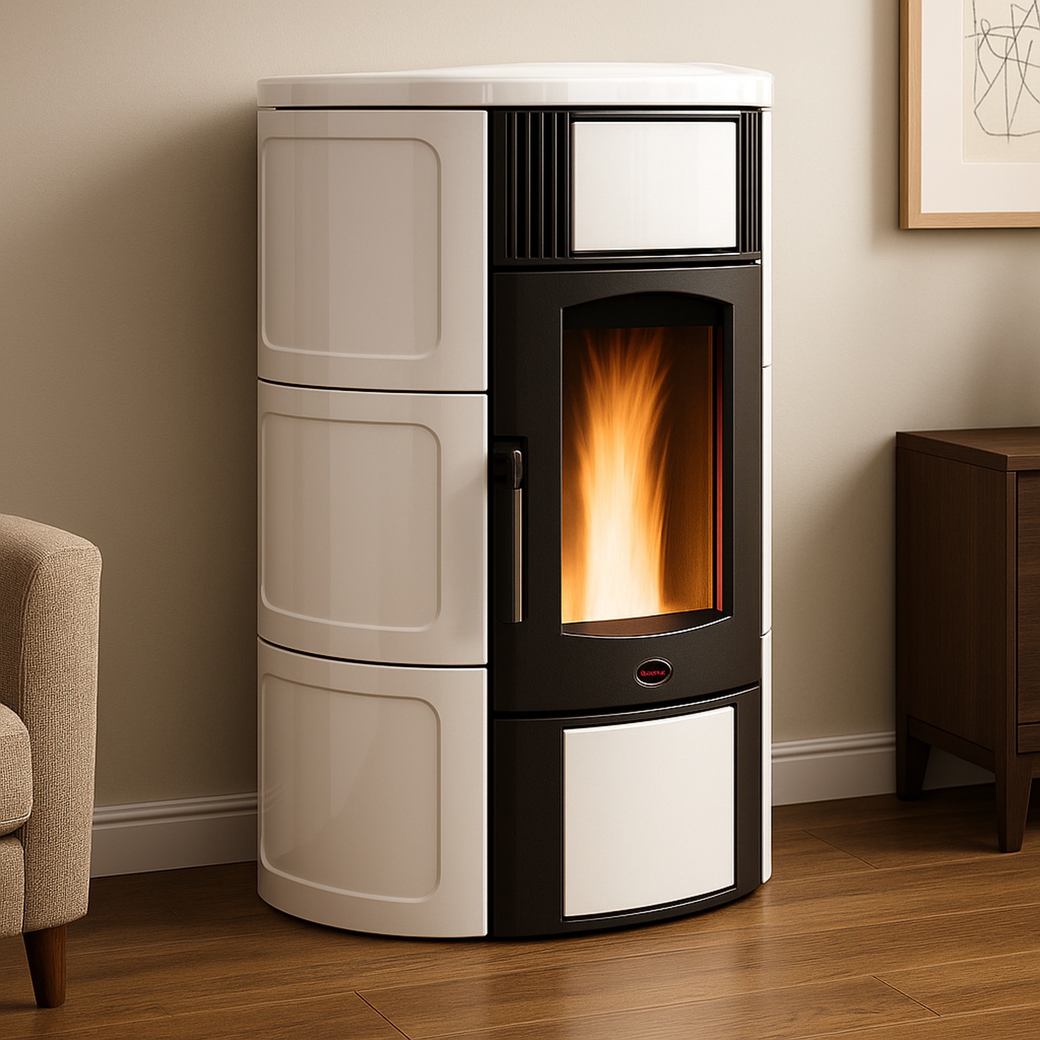Extraflame ISIDE IDRO 5.0.16 - Weiss wassergeführter Pelletofen