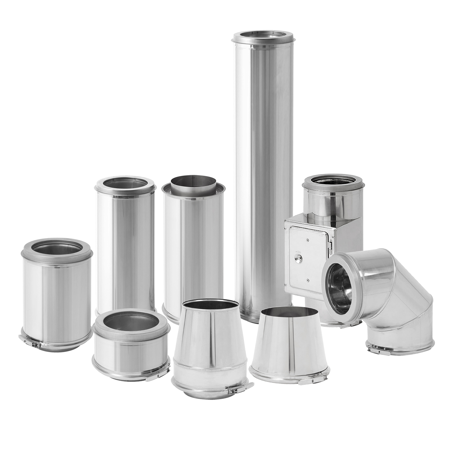 Edelstahlschornstein 150mm Komplett-Set 4,3 m