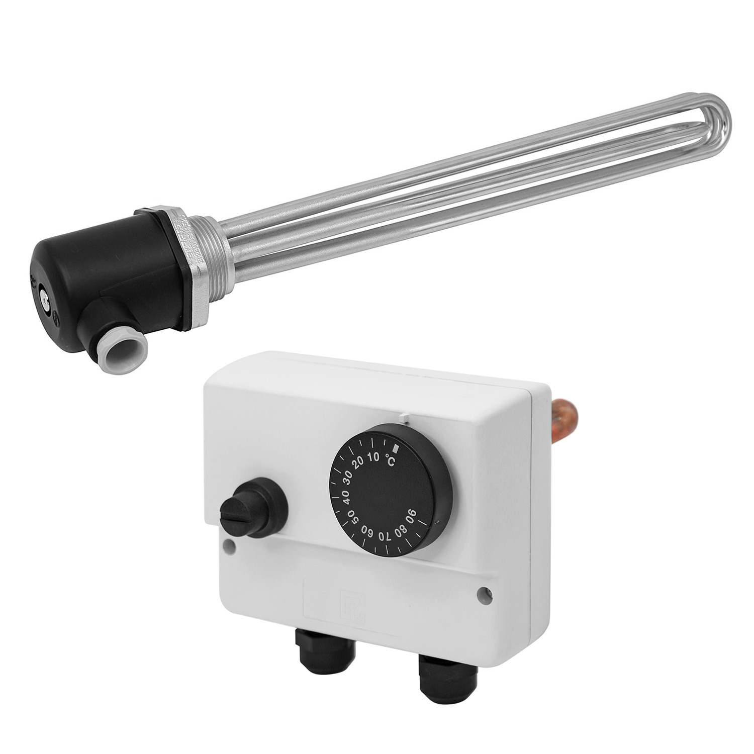 Résistance de chauffage à visser / Cartouche chauffante ESH 2.00 - 2 kW - 245 mm incl. thermostat