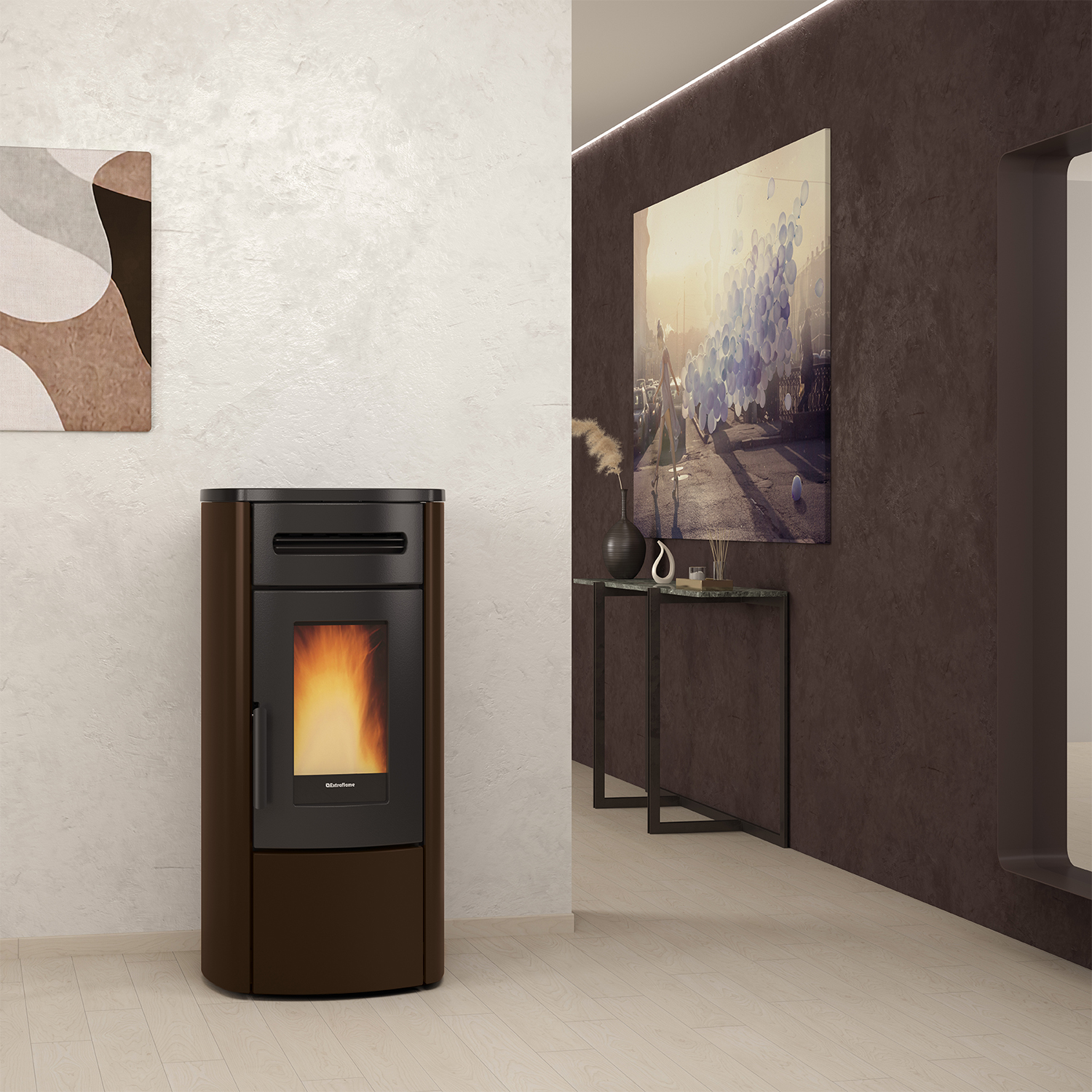 Extraflame GUENDA IDRO 5.0 - Bronze poêle à granulés bouilleur EVOLUTION LINE