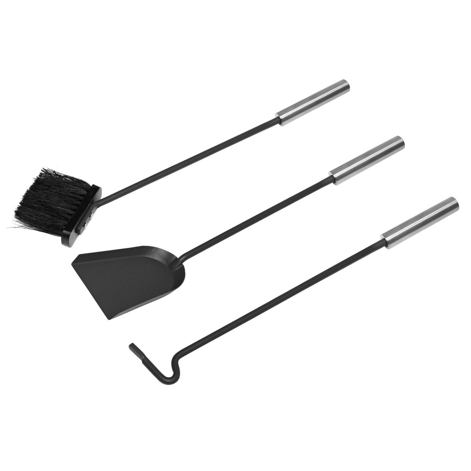 Raik Kaminbesteck FRITZ, 3-teilig, schwarz mit Edelstahlgriff - B-Ware