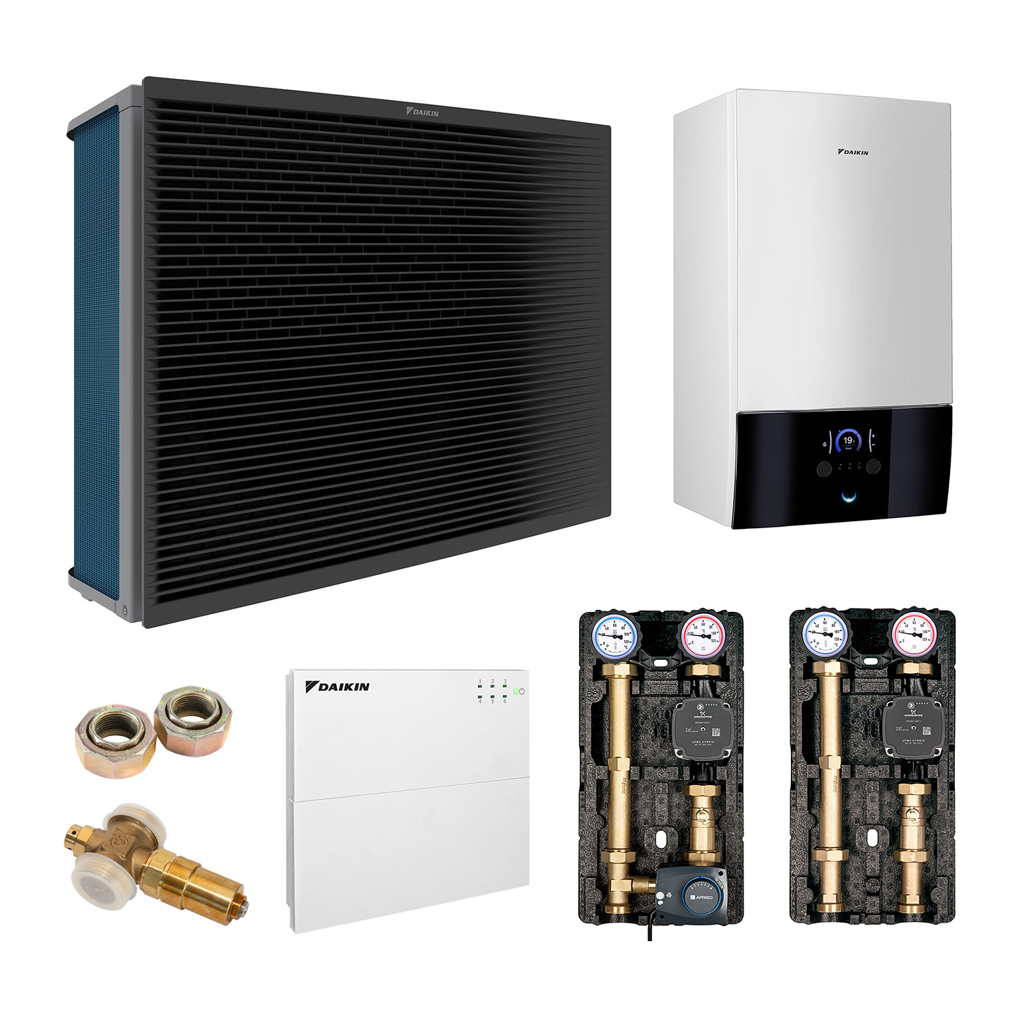 DAIKIN Altherma 3 H HT Baugröße 14 Hydrosplit-Wärmepumpe – Set 2 Heizkreise für Heizkörper und Fußbodenheizung ohne Trinkwarmwasserbereitung