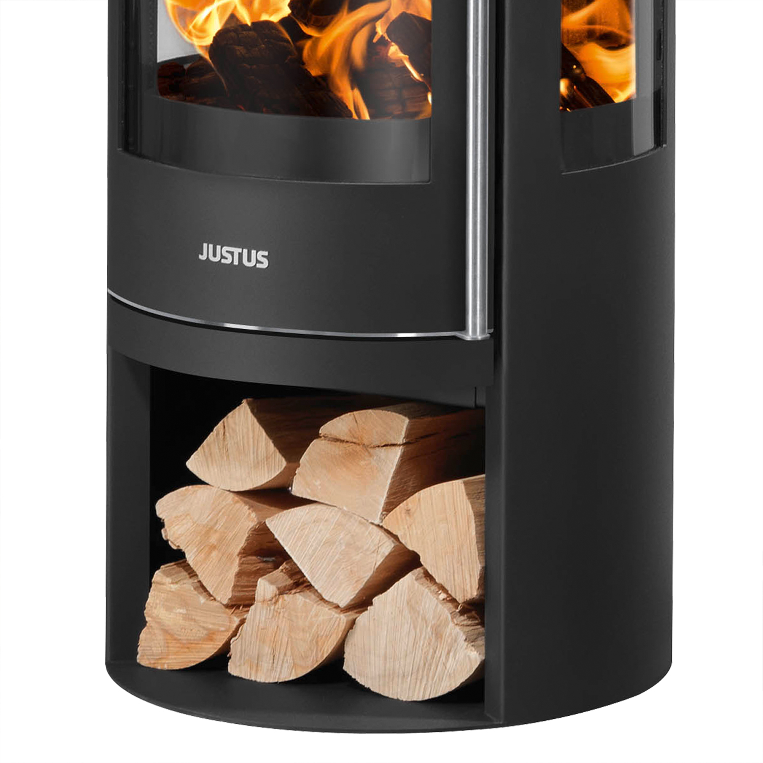 Justus Mino Trios 2.0 Poêle à bois Acier Noir