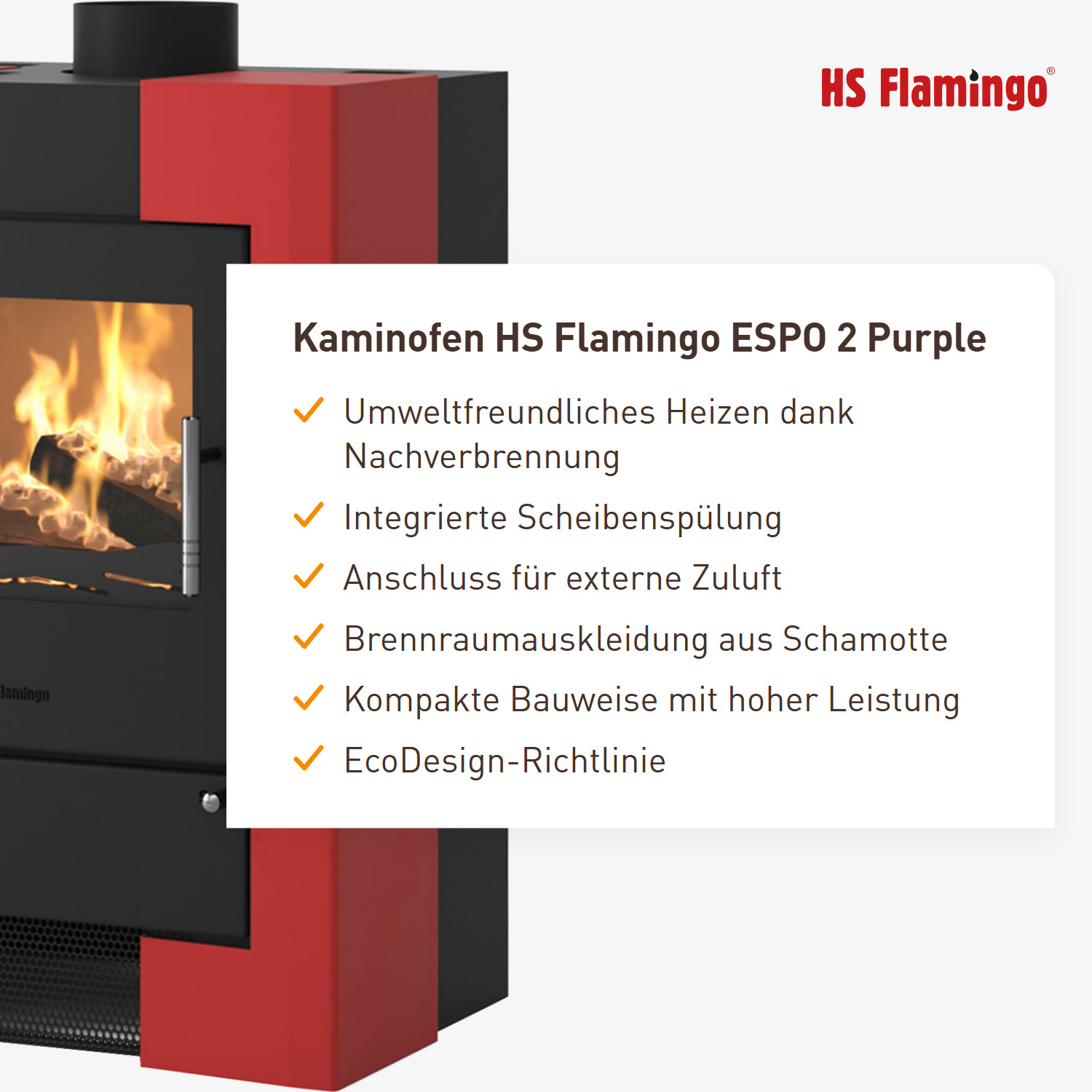 Kaminofen HS Flamingo ESPO 2 Purple