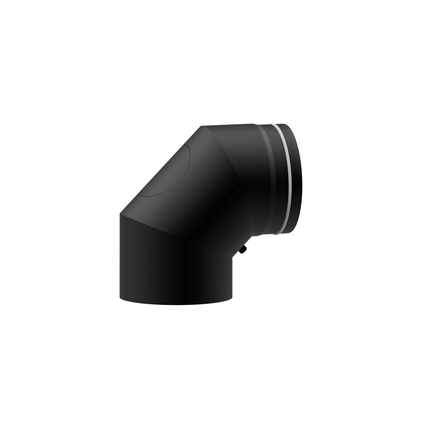 Raik Lifestyle DUO Rauchrohrbogen 120mm schwarz 90° mit Tür für Rauchrohr / Ofenrohr