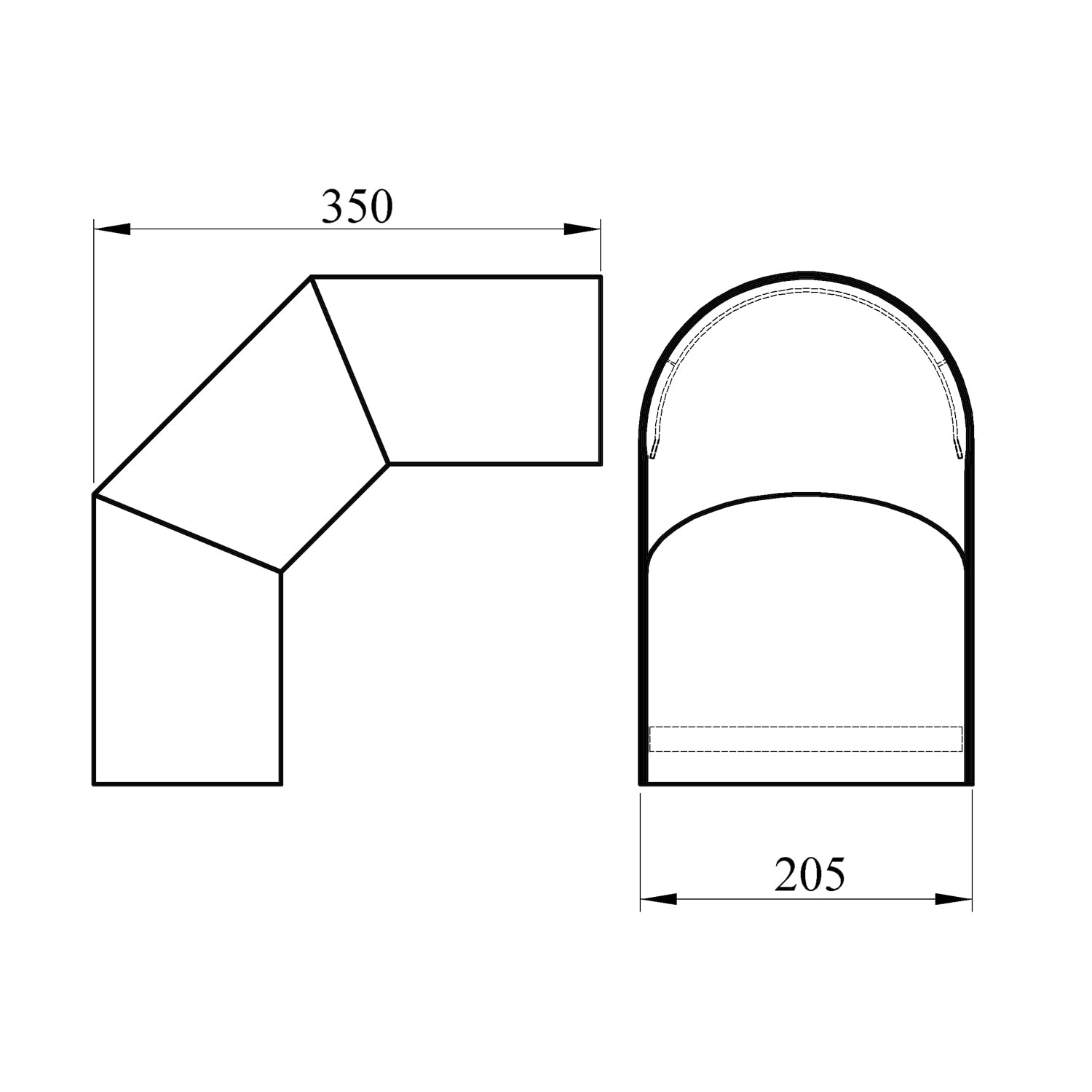 Raik Basic écran thermique 160mm noir pour coude en 3 parties 90° pour tuyau de fumée / conduit de fumée