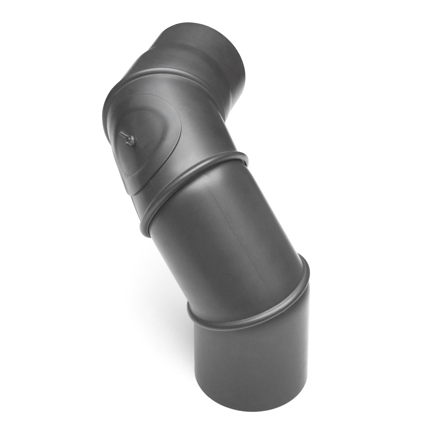 Raik Basic Multibogen 130mm gussgrau mit Tür – 4teilig für Rauchrohr / Ofenrohr