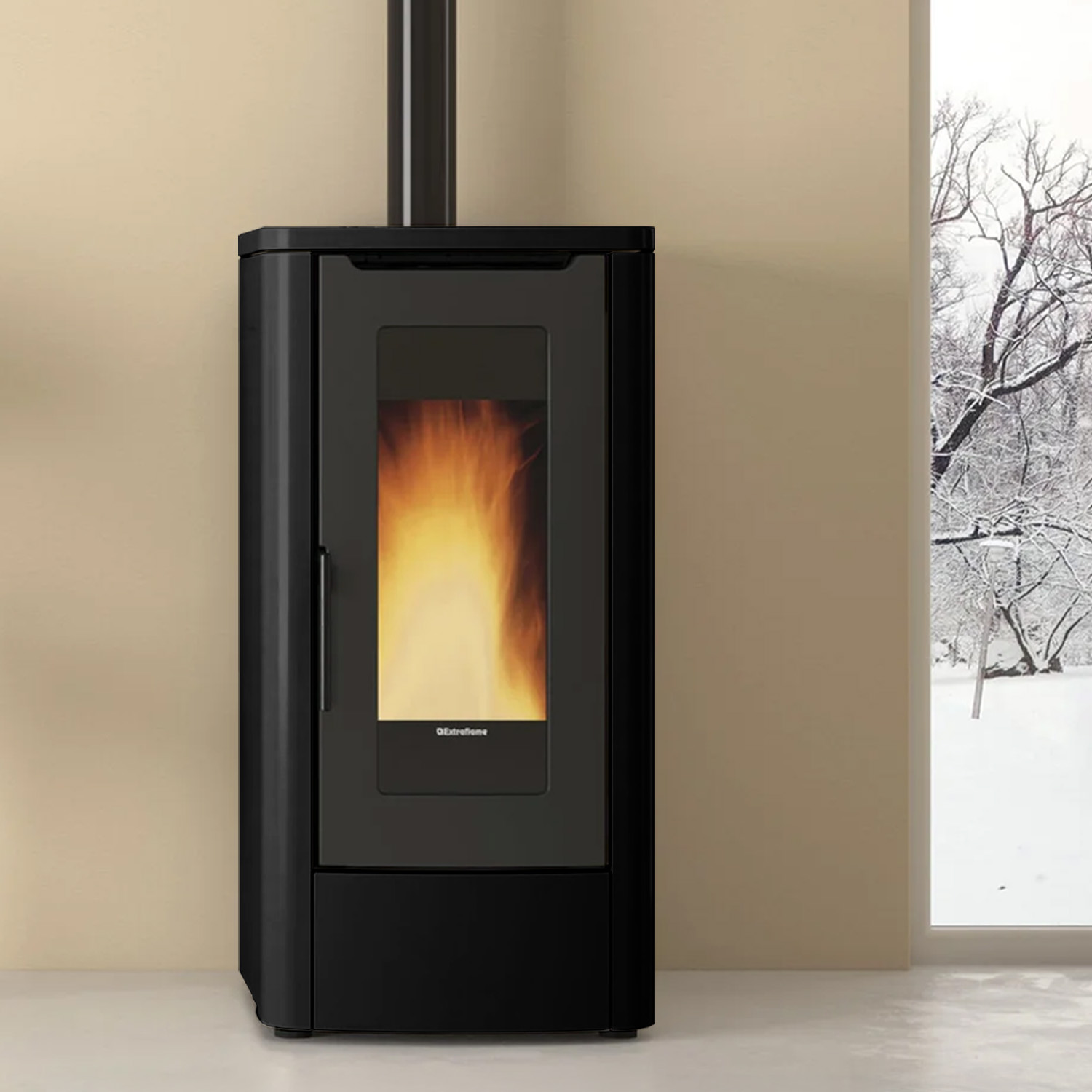 Extraflame TEOREMA PLUS AD - schwarz Pelletofen