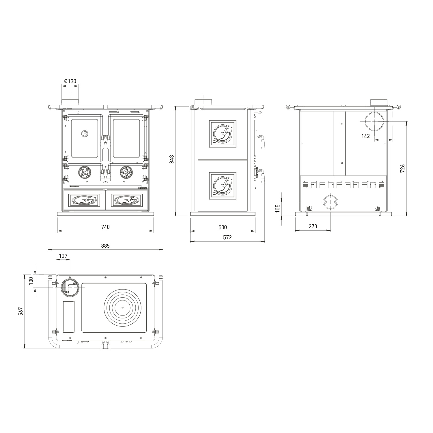 La Nordica Rosetta SX.16 cuisinière à bois Liberty Panna