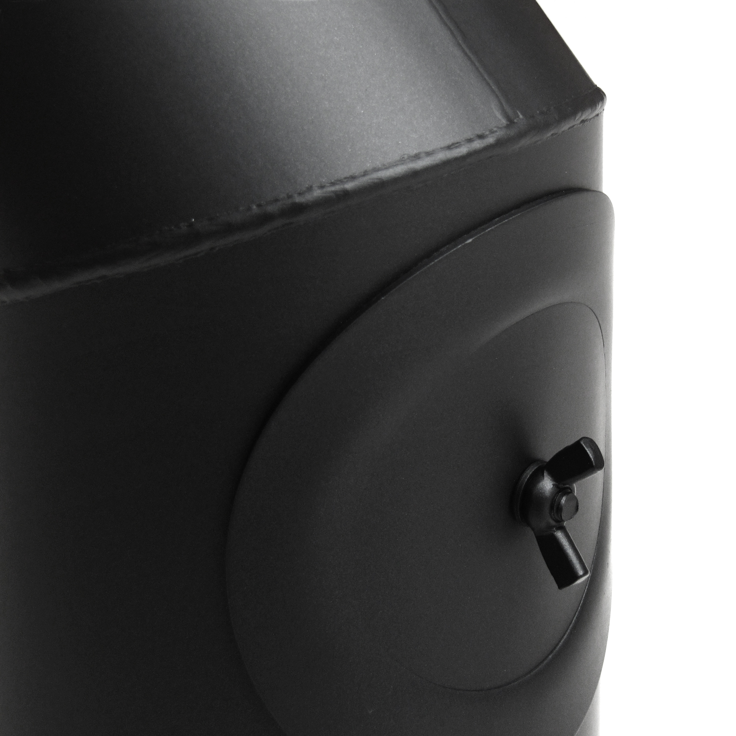 Raik Basic Rauchrohrbogen 180mm schwarz 45° mit Tür für Rauchrohr / Ofenrohr