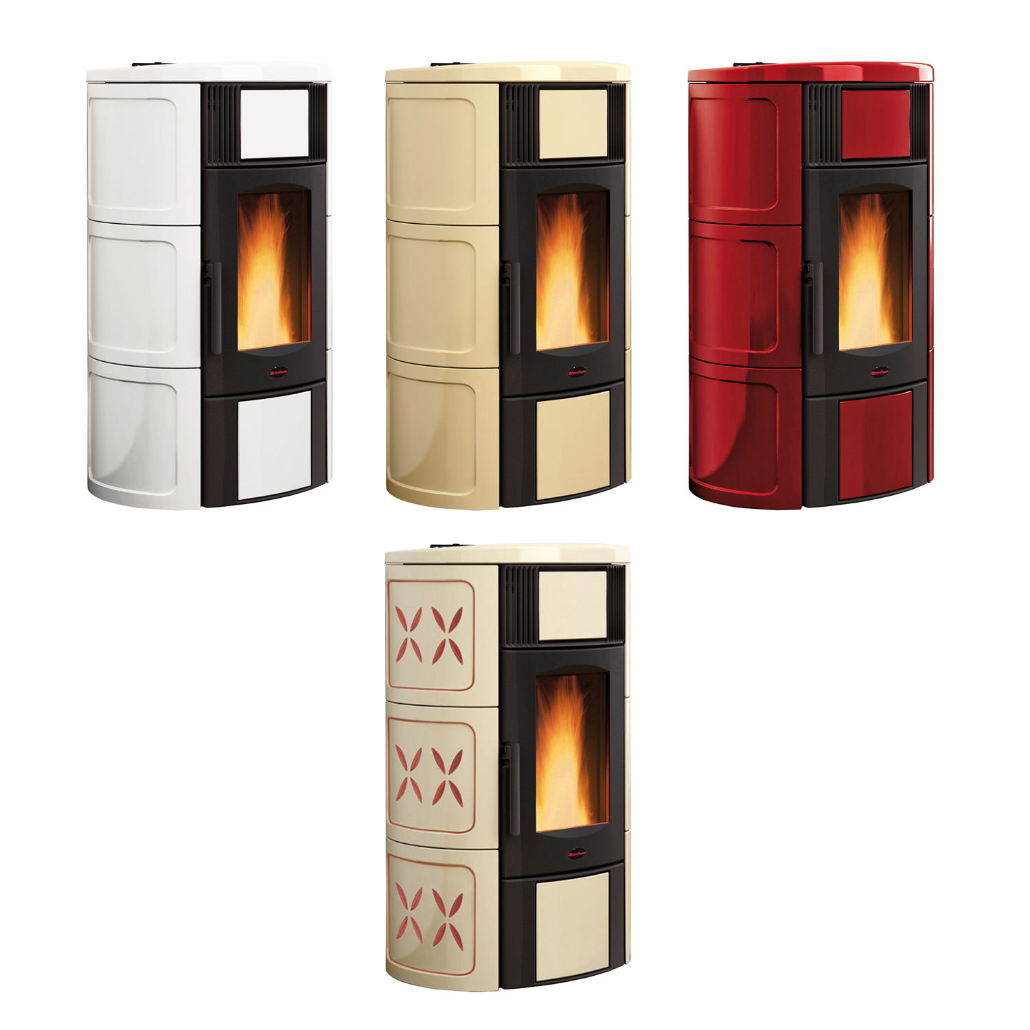 Extraflame Iside Idro H15 Wasserführender Pelletofen Majolika Amethyst