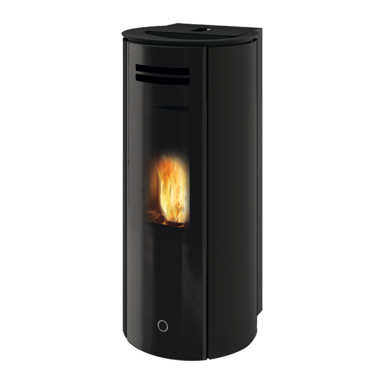 EK63 Spy 110+ Evo Pelletofen Stahl schwarz RR hinten