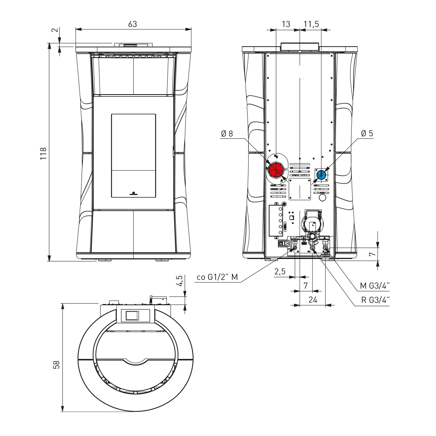 Edilkamin Cherie H 14 Evo poêle à granulés hydro céramique blanche