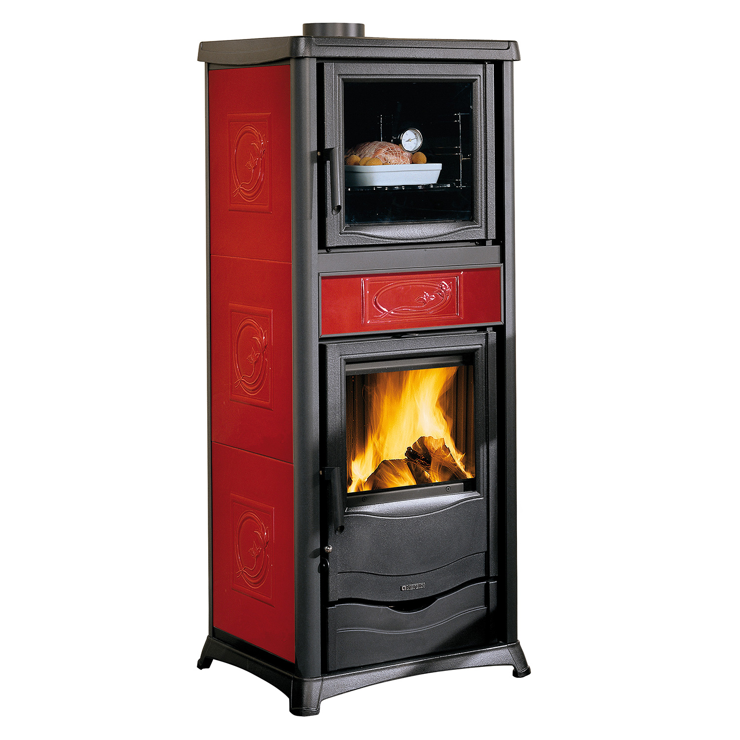 La Nordica Termorossella Plus Forno DSA 16 Liberty Bordeaux + Solarthermie-Set 4 (15,17 m²) + Pufferspeicher TPSR 825 + SWT