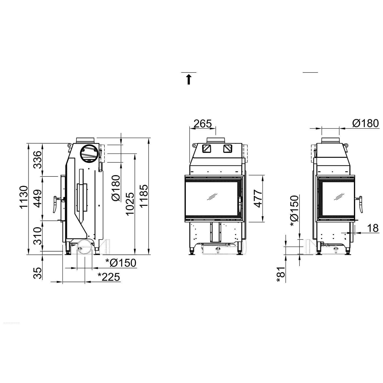 Spartherm Varia 2L-62 Kamineinsatz 180 mm RR