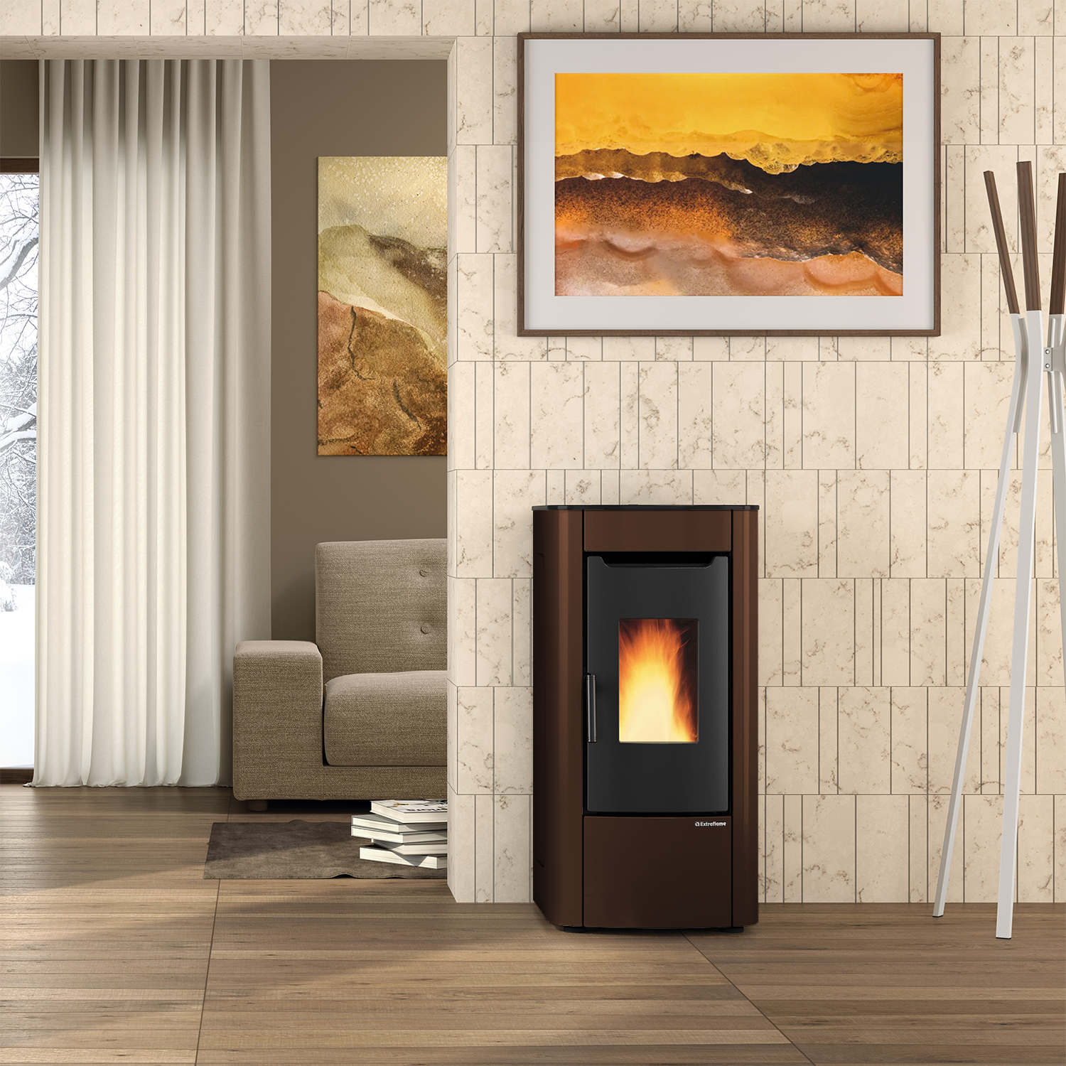 Extraflame SABRY 5.0 EVO - Bronze poêle à granulés PRESTIGE