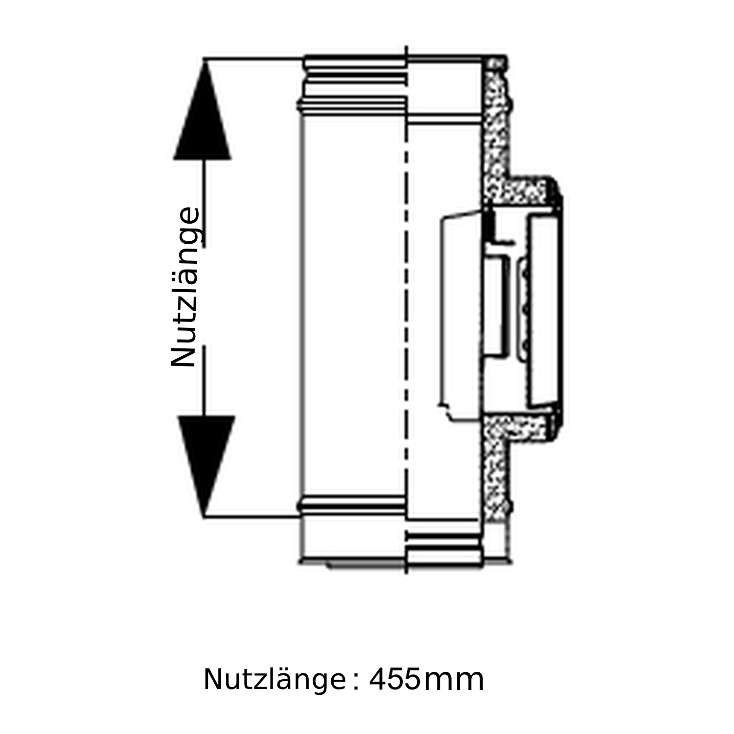 Schiedel ICS Putztüranschluss eckig Ø180 mm doppelwandig glänzend