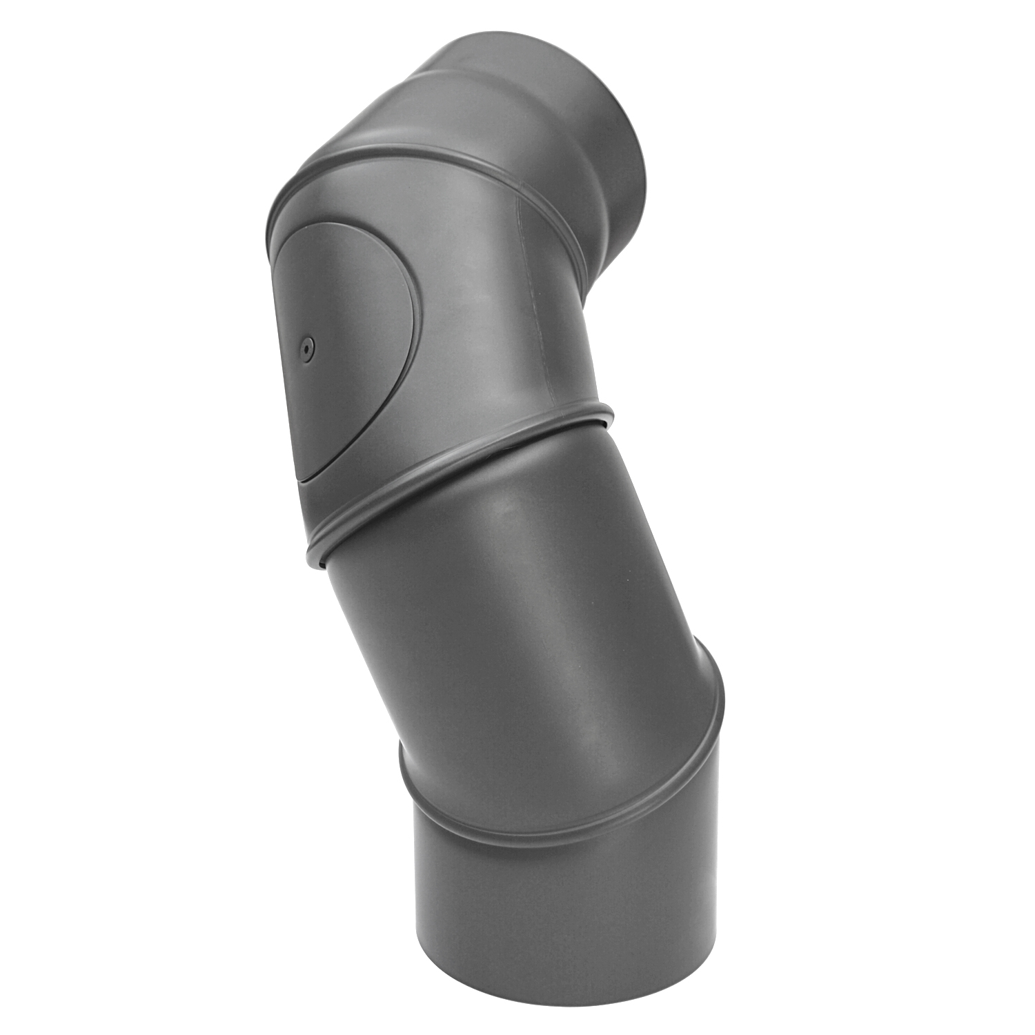 Raik Basic coude multiple de tuyau de fumée 150mm gris fonte avec porte – 4 pièces pour tuyau de fumée / conduit de fumée