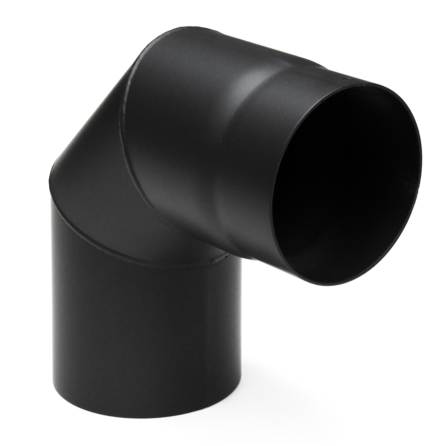 Raik Basic Rauchrohrbogen 180mm schwarz 90° ohne Tür für Rauchrohr / Ofenrohr