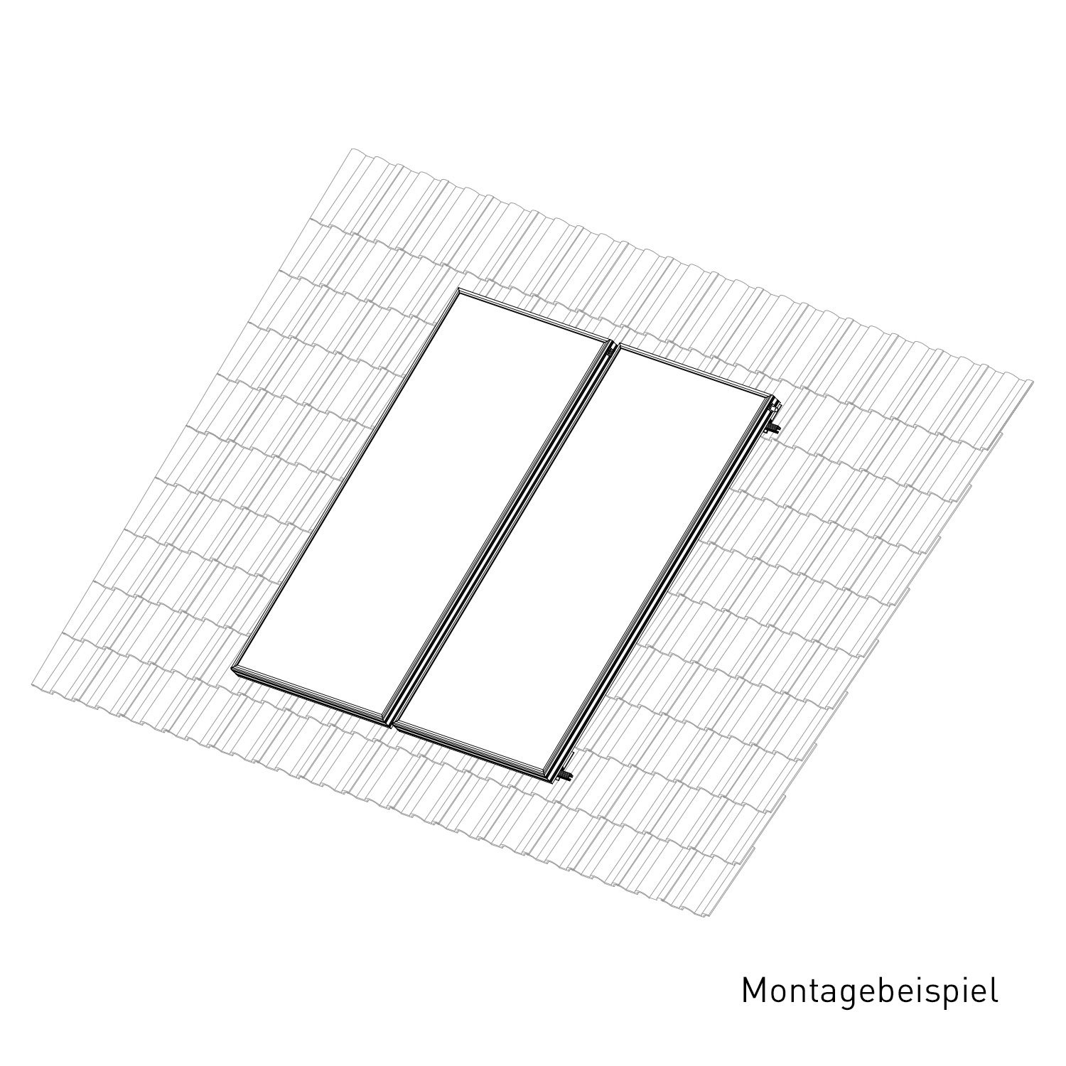 Sunex Standard Kit de montage pour toit incliné 25-60 degrés pour 2 collecteurs solaires plats Basicx 2.0