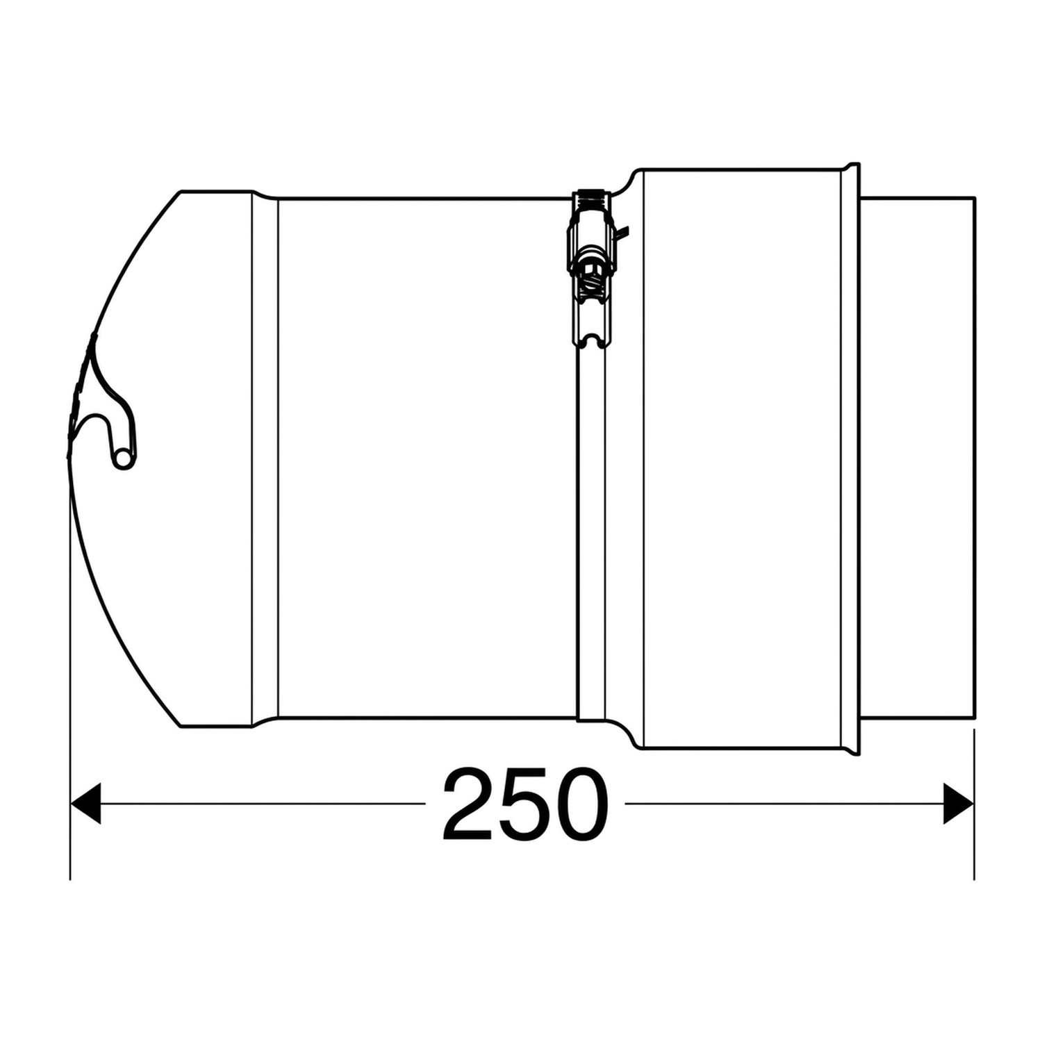 Schiedel Anschlussfutter eingesteckt Ø 150 mm für PPL Ø 160 mm