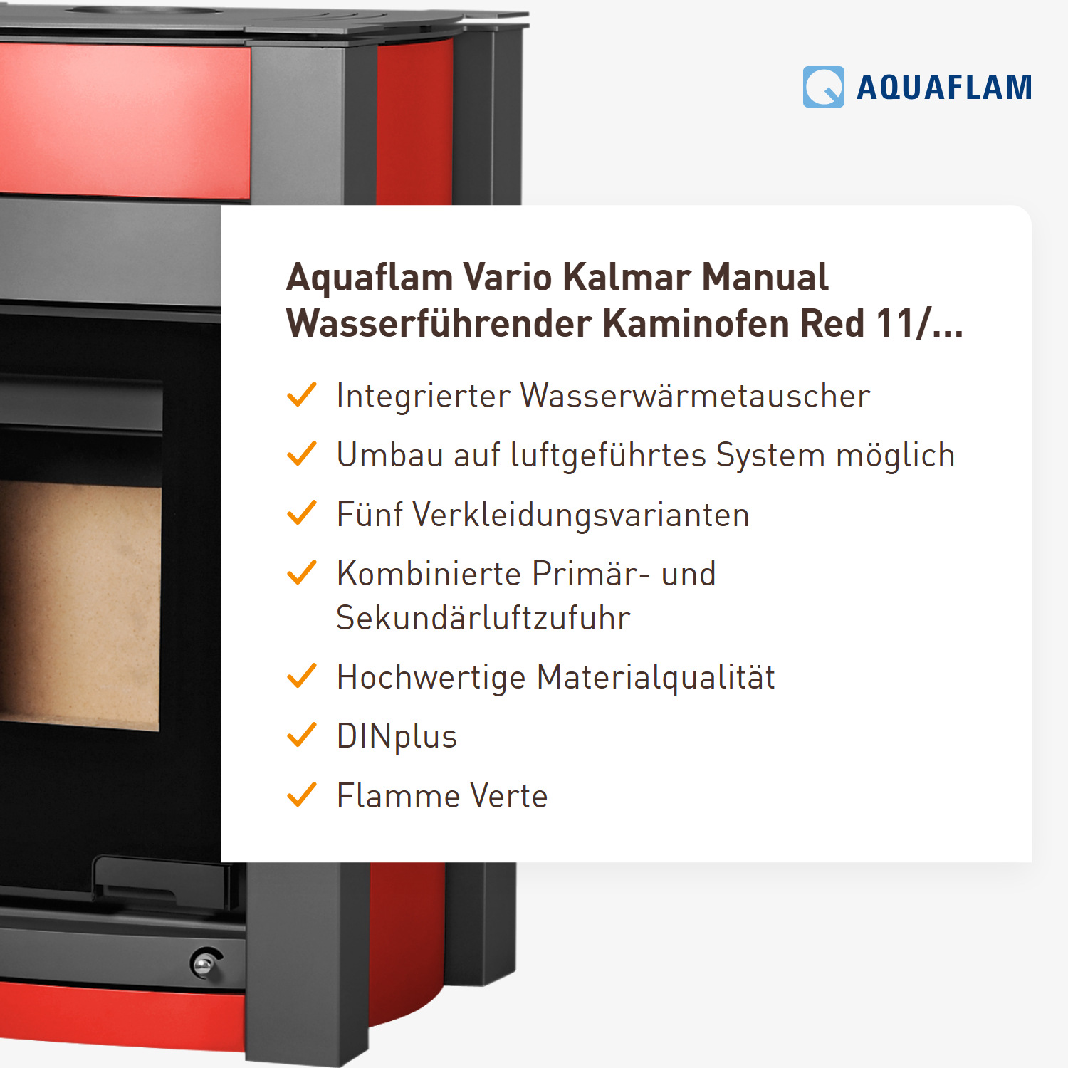 Aquaflam Vario Kalmar Manual Wasserführender Kaminofen Red 11/5 kW