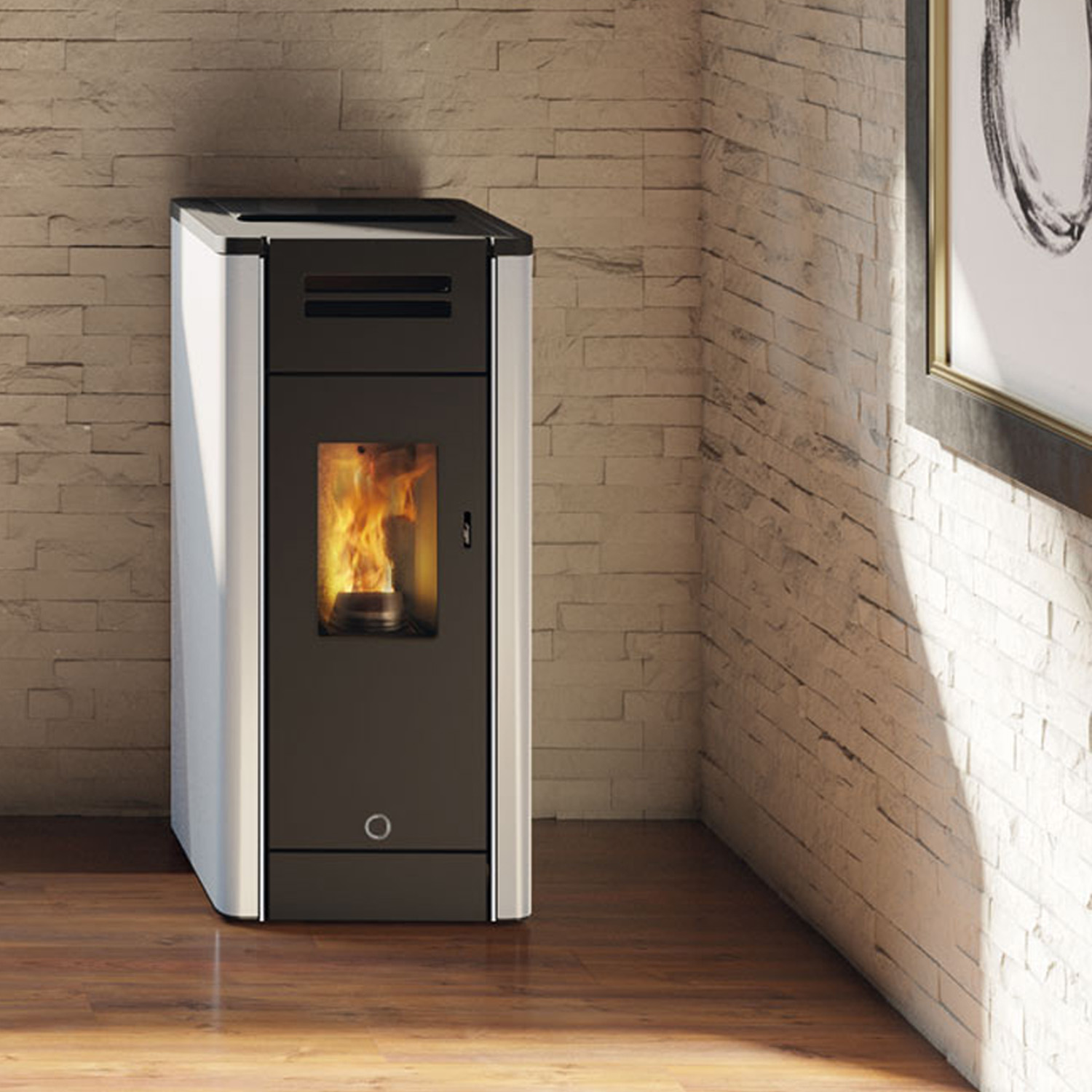 EK63 Metro 110+ Evo Poêle à granulés acier blanc