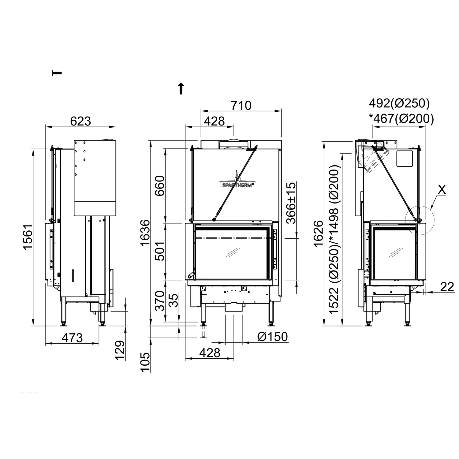 Spartherm Premium V-2L-68h Kamineinsatz 200 mm RR