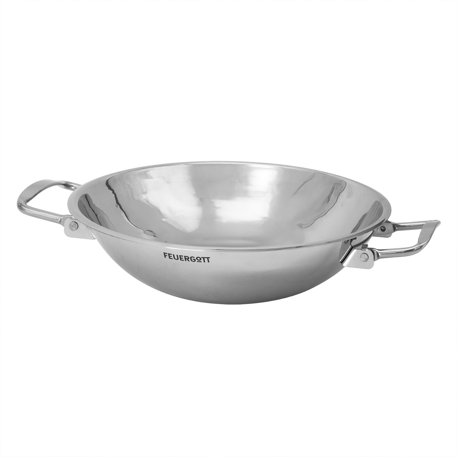 Feuergott Wok Edelstahl mit Wokring