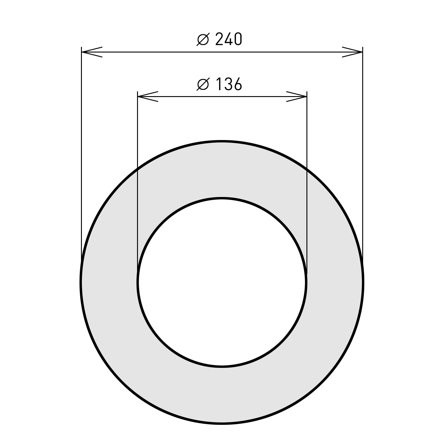 Raik Basic Wandrosette 130mm schwarz 5cm für Rauchrohr / Ofenrohr