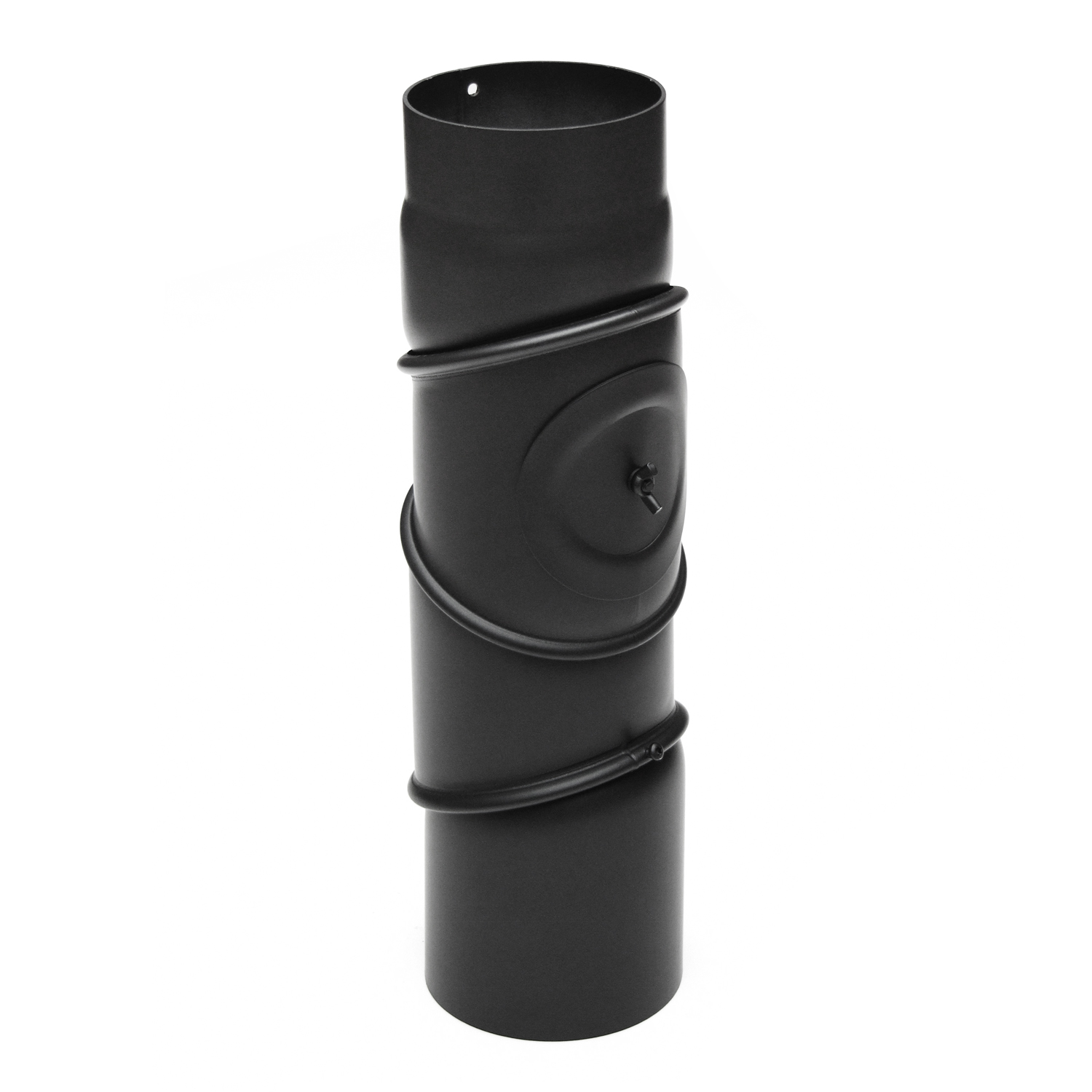Raik Basic Multibogen 200mm schwarz mit Tür – 4teilig für Rauchrohr / Ofenrohr
