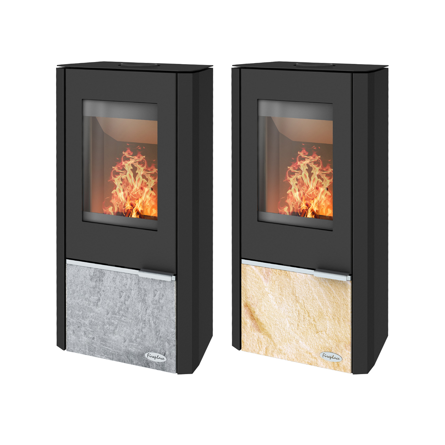 Fireplace Kingstone Kaminofen Stahl mit Sandsteineinsatz