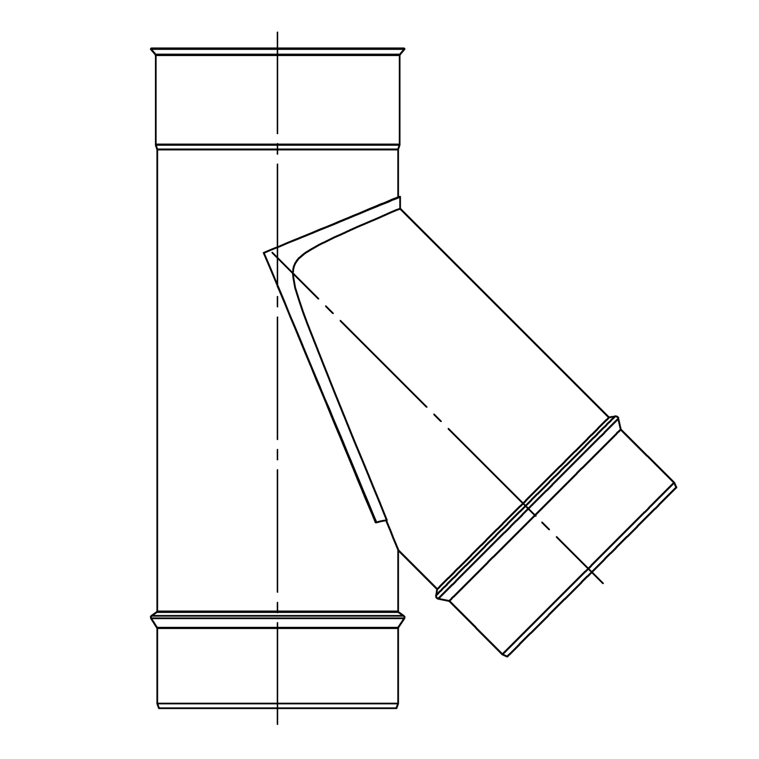 Opsinox conduit de cheminée en acier inoxydable 150 mm T-connexion 45°