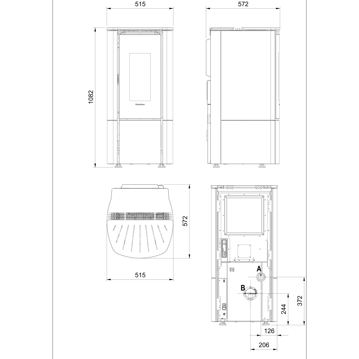 Extraflame Katia 11 Poêle à granulés Evolution Line gris tourterelle
