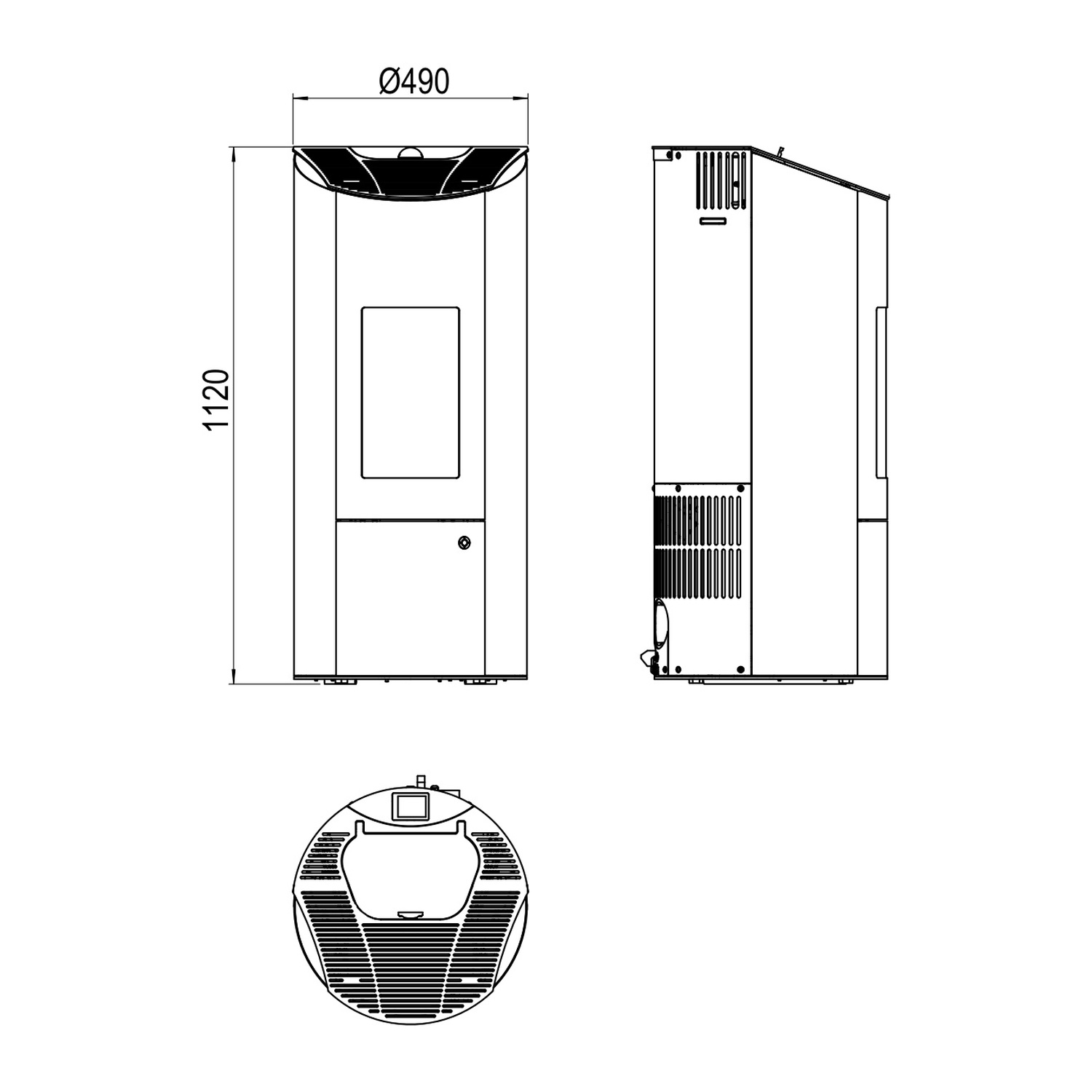 Olsberg Levana Aqua 3.0 Wasserführender Pelletofen Stahl Schwarz/Keramik Caffe Arabica 8kW