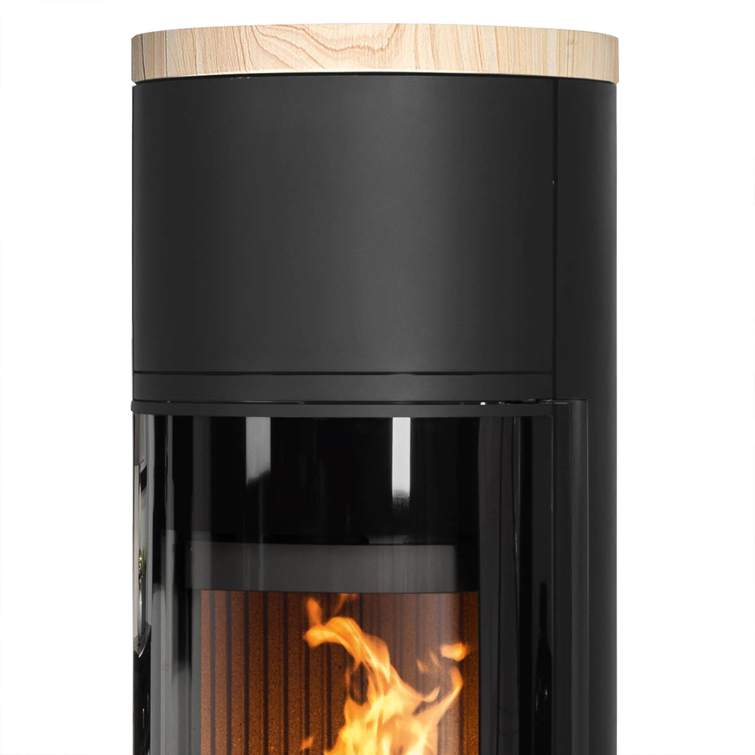Oranier Arena W+ 2.0 Poêle à bois acier noir avec plaque de recouvrement grès