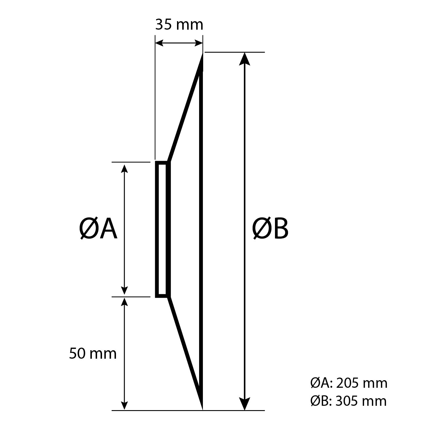 Schiedel rosace de raccordement 50 mm Ø150 mm brillant