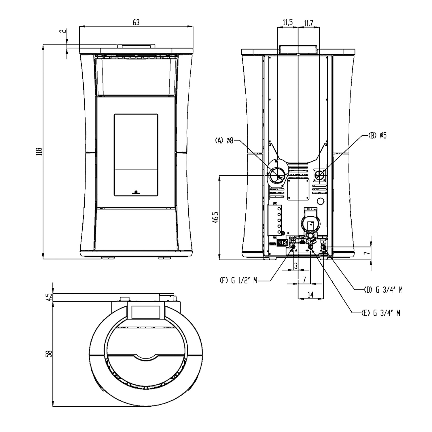 Edilkamin Cherie H 10 Evo poêle à granulés hydro acier blanc