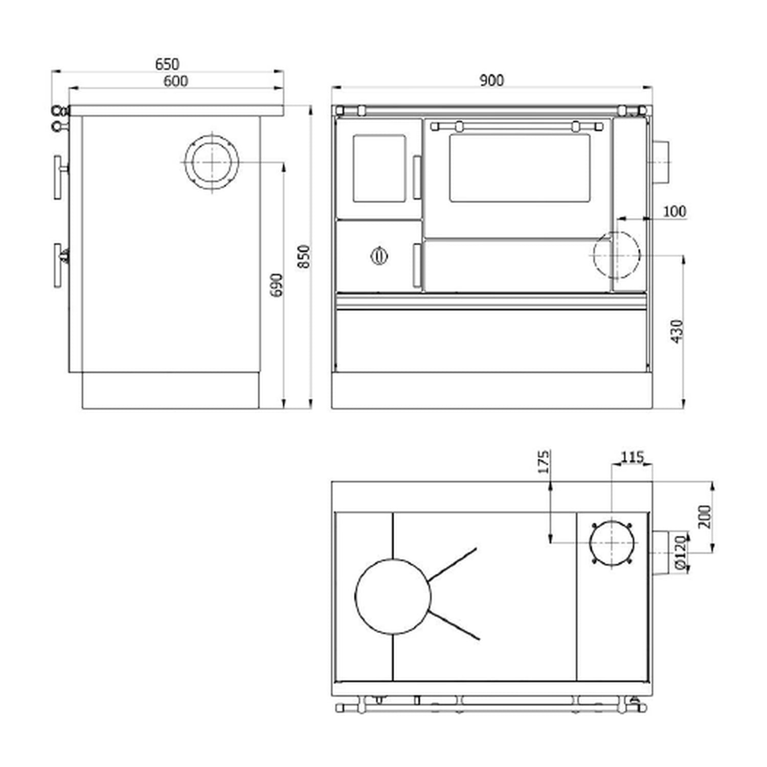 Westminster K 76F-90 Holzherd 7,6 kW weiß Rauchrohranschluss links