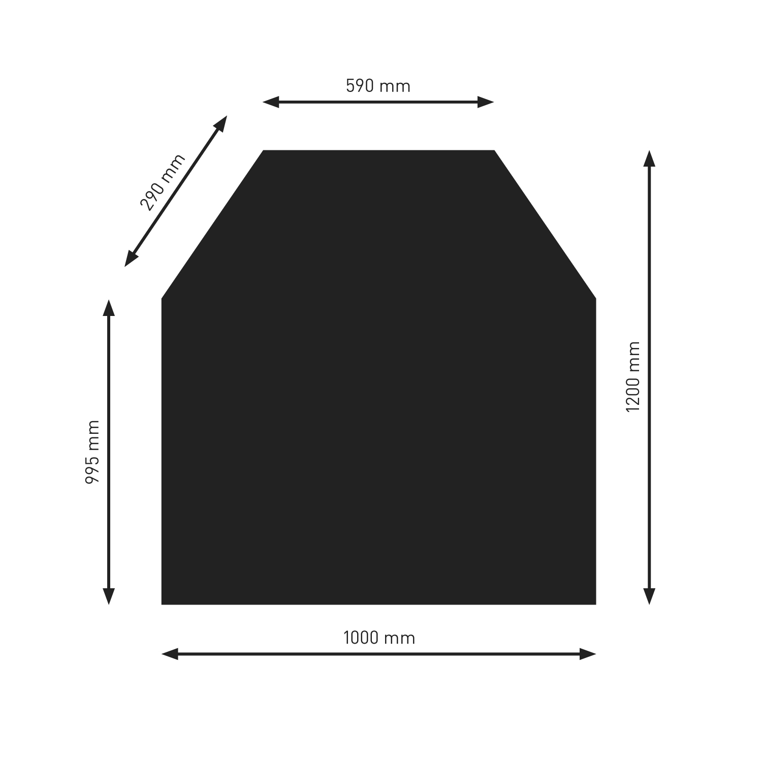 Plaque de sol Raik B2 hexagonale noire revêtue par poudre 1200 x 1000 mm