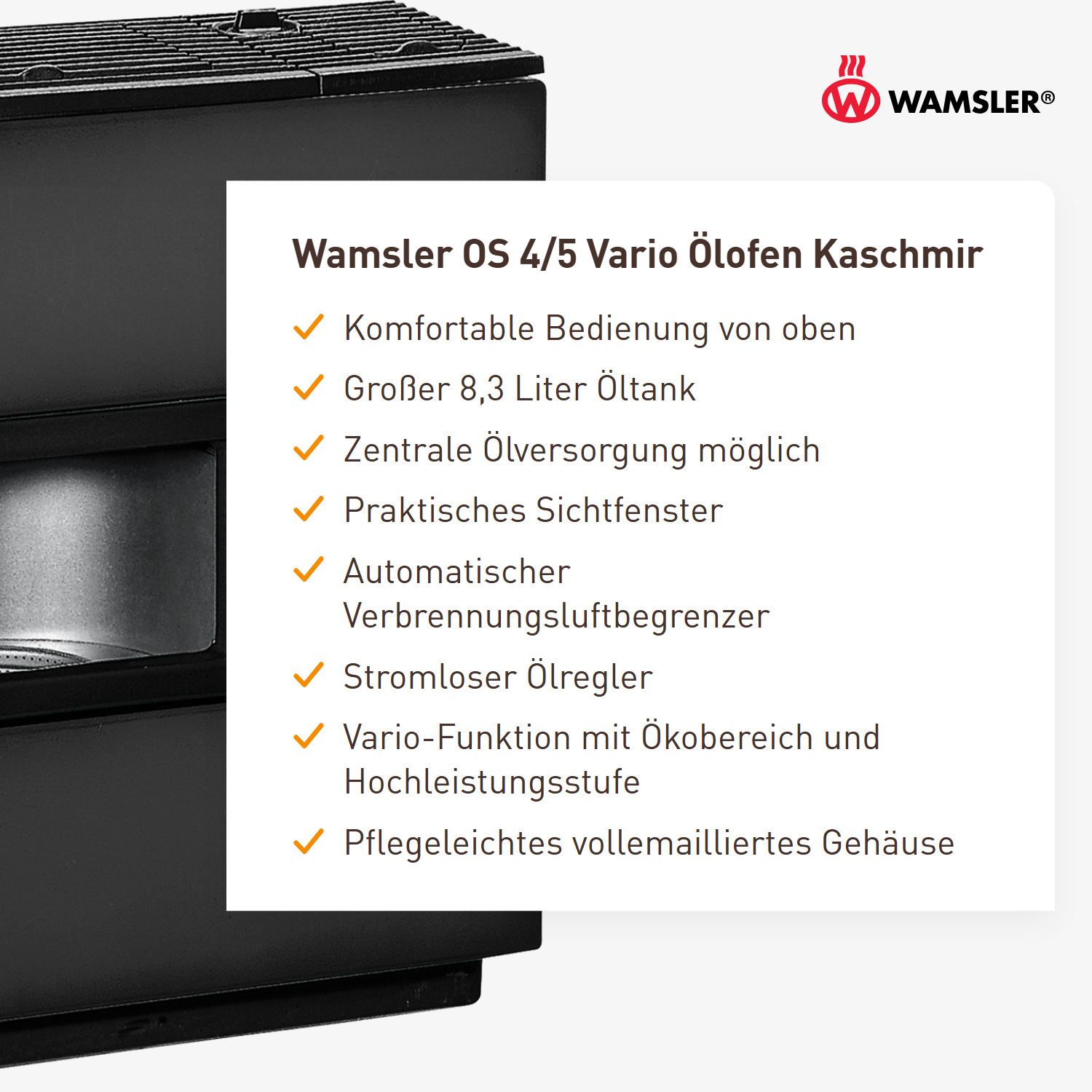 Wamsler OS 4/5 Vario Ölofen Kaschmir