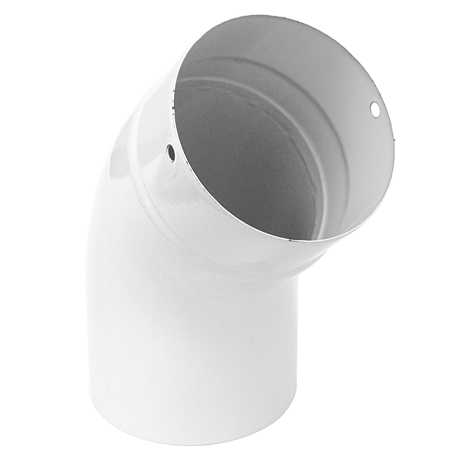 Coude de conduit de fumée / Coude de tuyau de poêle émaillé 120 mm - Coude lisse à 45° Blanc