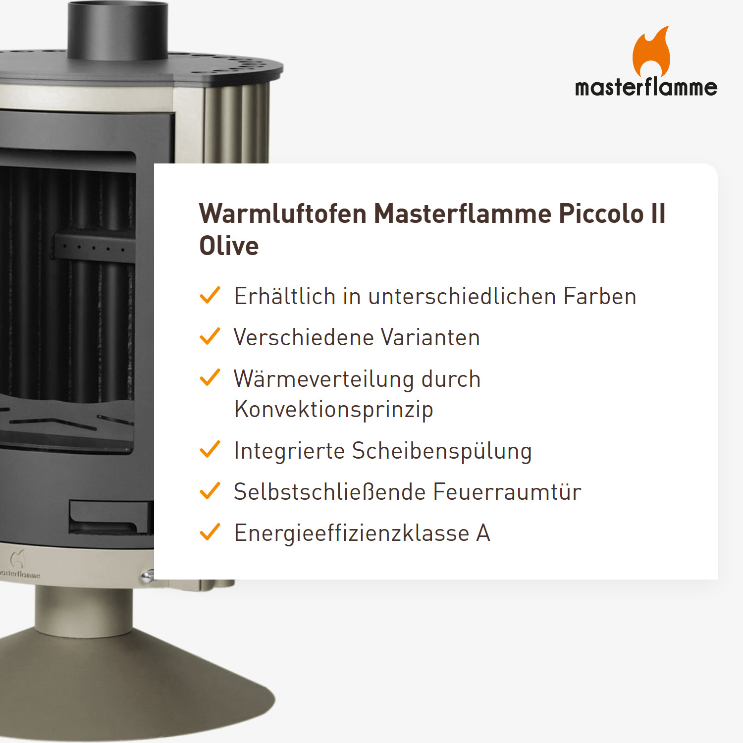 Warmluftofen Masterflamme Piccolo II Olive