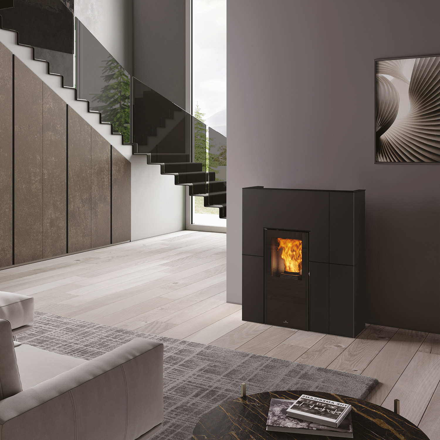 Edilkamin Blade H 15 Evo poêle à granulés bouilleur acier noir