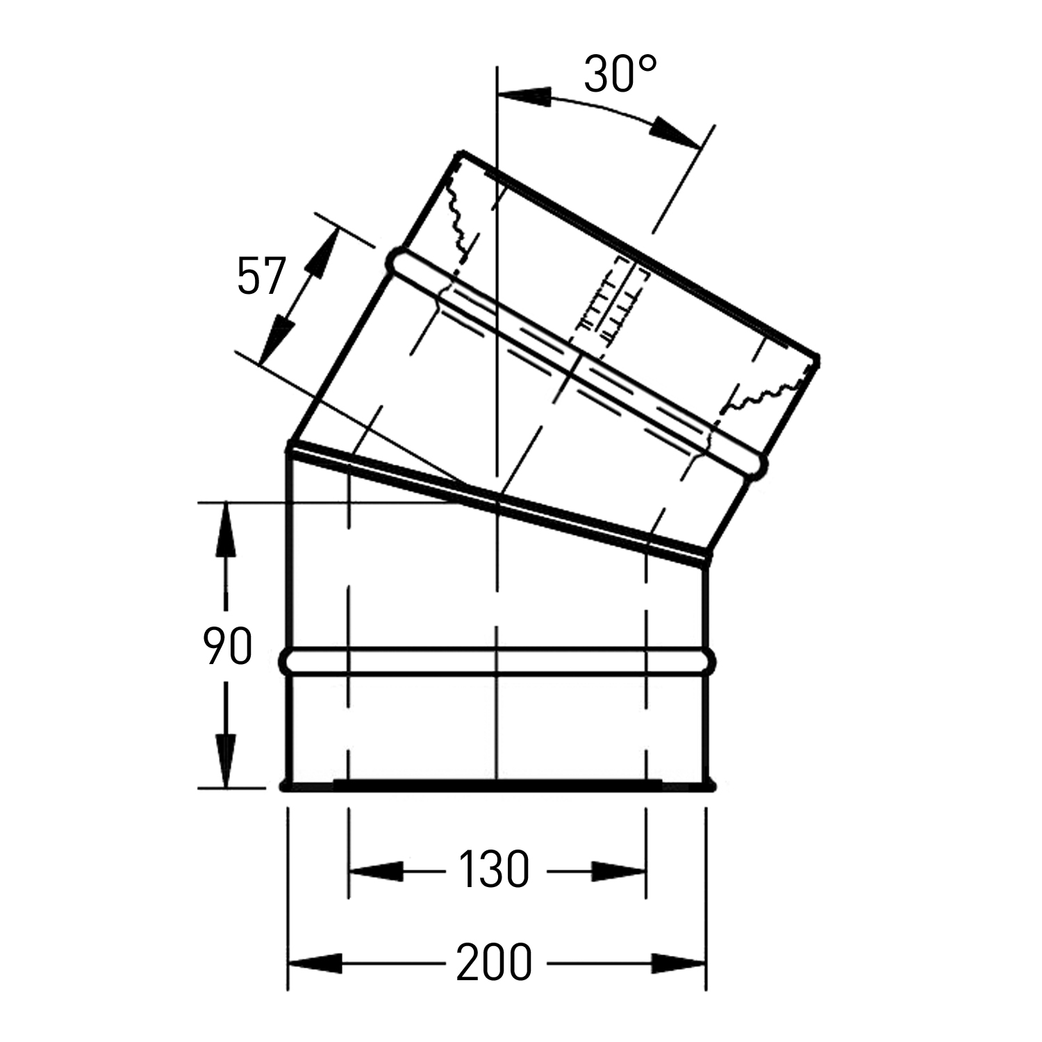 Trimline CC Bogen 30° 130-200