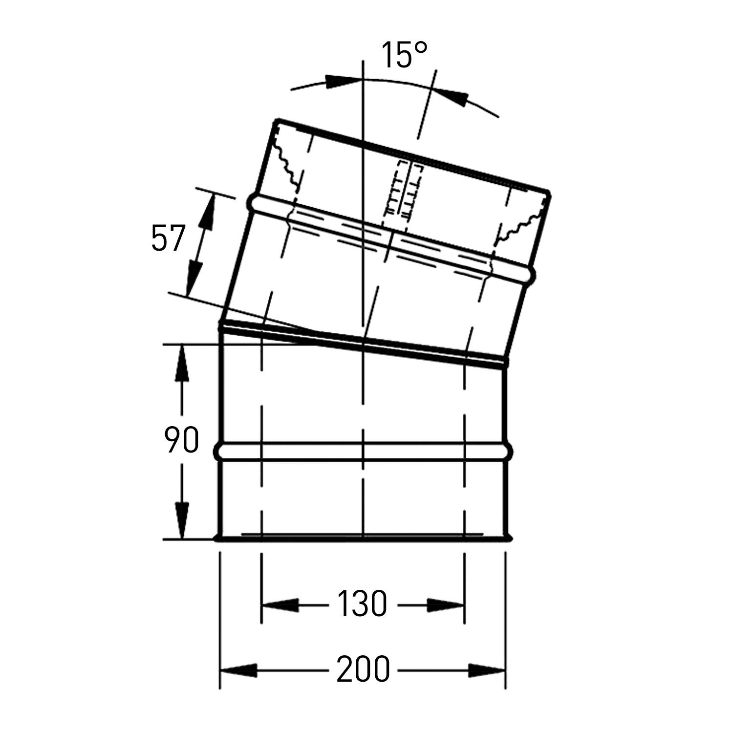Trimline CC Bogen 15° 130-200