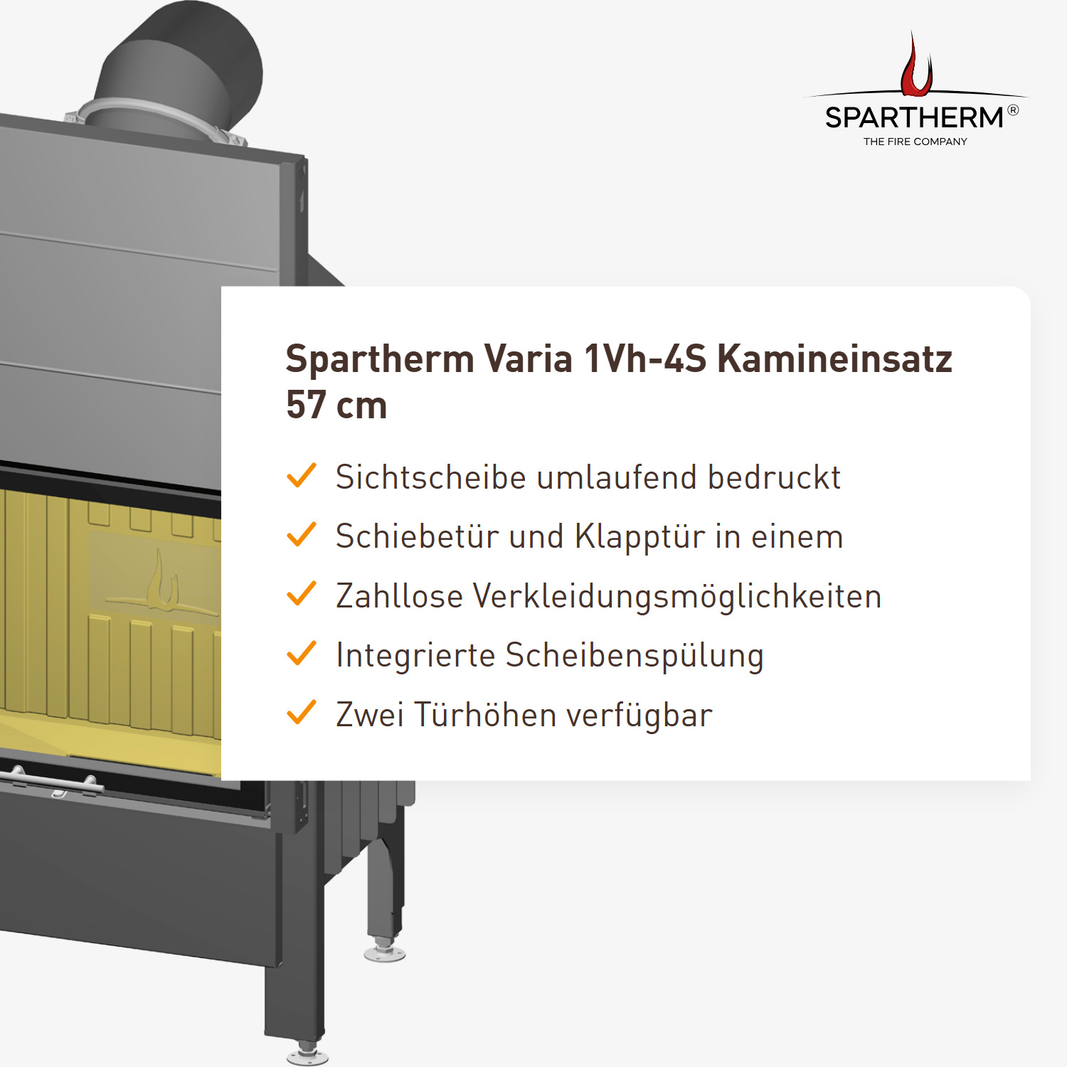 Spartherm Varia 1Vh-4S Kamineinsatz 57 cm