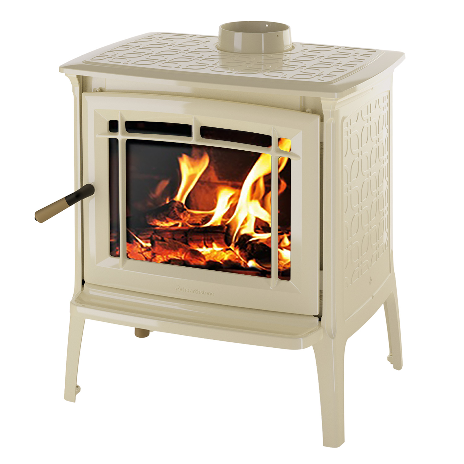 Hergom Shelburne Kaminofen Gusseisen Beige emailliert