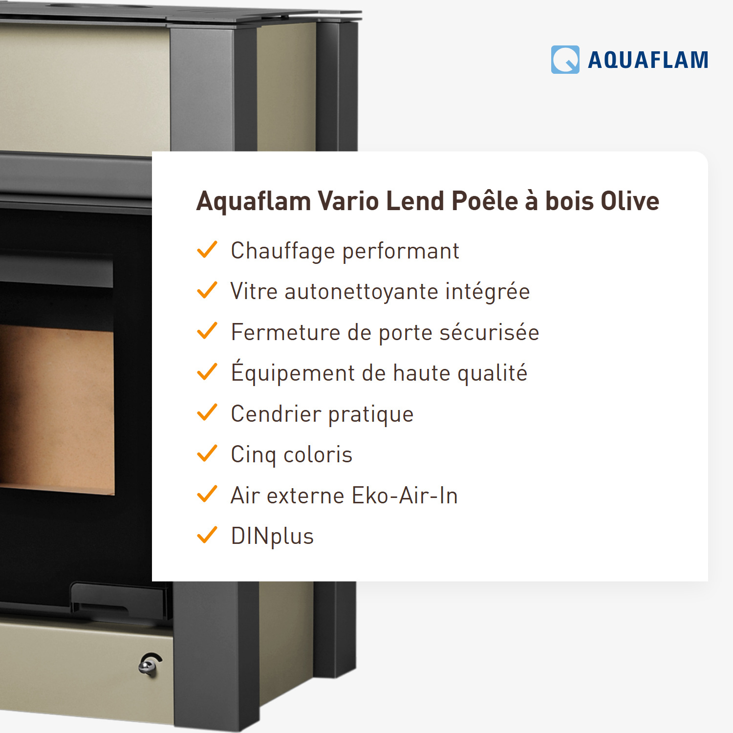 Poêle à bois Aquaflam Vario Lend Olive